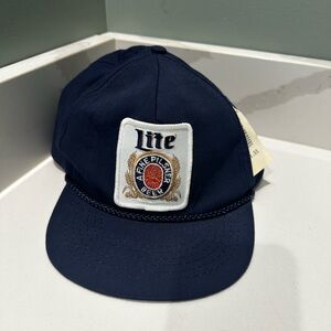Vintage Miller Lite Pilsner Beer Patch Snapback Hat